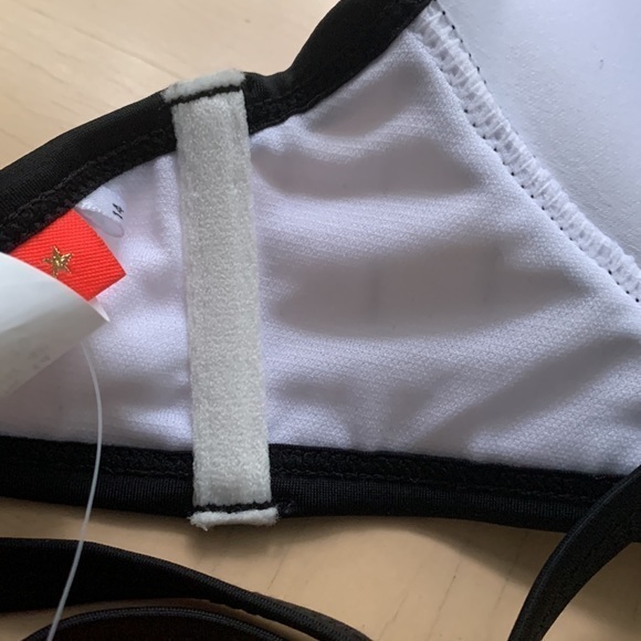 WHITE BANDAGE PLUNGE BIKINI top only Molded Cups push up Bikini top. - Picture 12 of 12